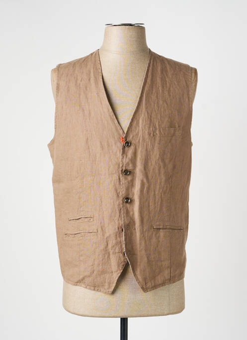 Gilet sans manche coupe cintrée marron MAISON WOOLIES homme
