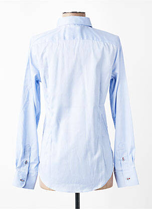 Chemisier coupe cintrée manches longues bleu MAISON WOOLIES femme