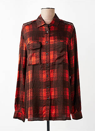 Chemisier coupe droite manches longues rouge MASON'S femme
