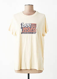 T-shirt sérigraphie floquée manches courtes beige LEE COOPER femme
