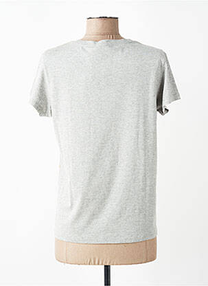 T-shirt sérigraphie floquée manches courtes gris LEE femme