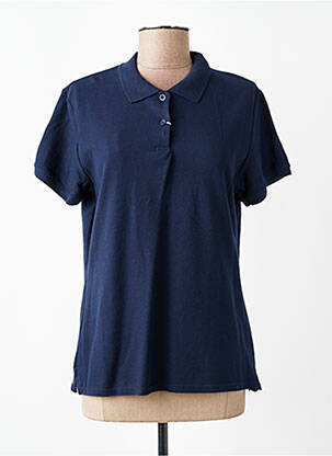 Polo coupe cintrée manches courtes bleu FRUIT OF THE LOOM femme