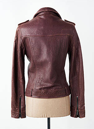 Veste en cuir coupe cintrée violet ROSE GARDEN femme