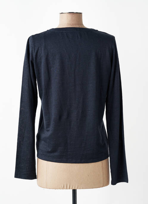 Gilet manches longues stretch bleu MAJESTIC FILATURES femme