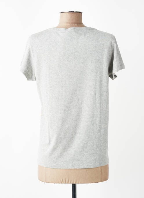 T-shirt sérigraphie floquée manches courtes gris LEE femme