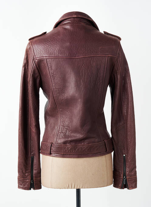 Veste en cuir coupe cintrée violet ROSE GARDEN femme
