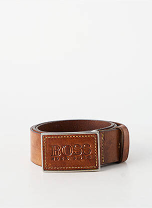 Ceinture coutures renforcées marron HUGO BOSS homme