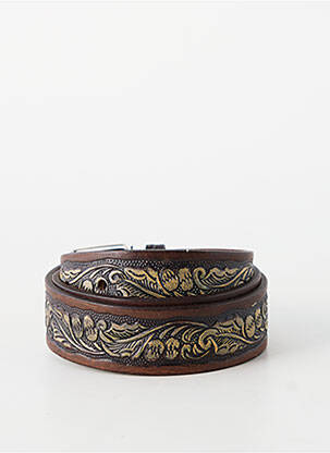 Ceinture coutures renforcées marron ELEVENTY homme
