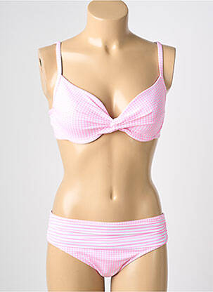 Maillot de bain 2 pièces stretch haut soutien-gorge emboitant rose REGLISSE femme