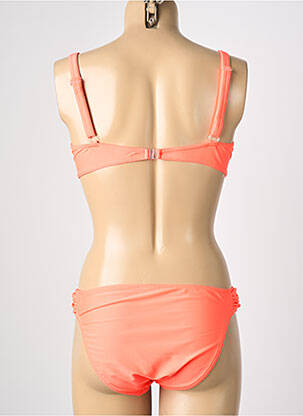 Maillot de bain 2 pièces stretch haut soutien-gorge emboitant orange REGLISSE femme