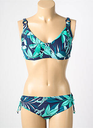 Maillot de bain 2 pièces stretch haut soutien-gorge emboitant vert REGLISSE femme