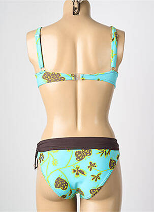Maillot de bain 2 pièces stretch haut soutien-gorge emboitant bleu REGLISSE femme