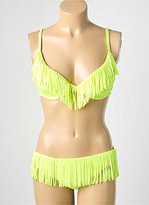 Maillot de bain 2 pièces stretch haut soutien-gorge moulé jaune REGLISSE femme