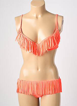 Maillot de bain 2 pièces stretch haut soutien-gorge moulé orange REGLISSE femme