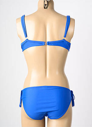 Maillot de bain 2 pièces stretch haut soutien-gorge moulé bleu REGLISSE femme