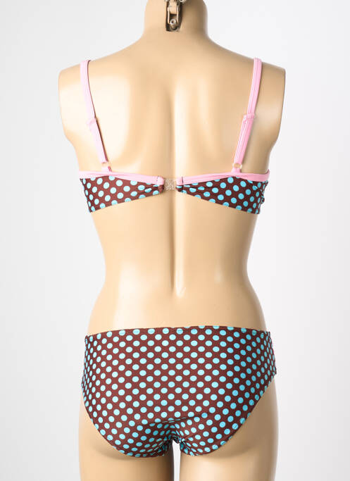 Maillot de bain 2 pièces stretch haut soutien-gorge emboitant marron REGLISSE femme