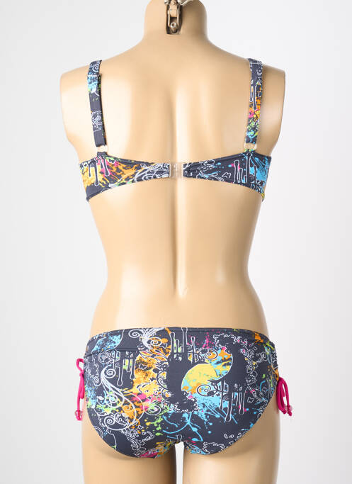 Maillot de bain 2 pièces stretch haut soutien-gorge emboitant bleu REGLISSE femme