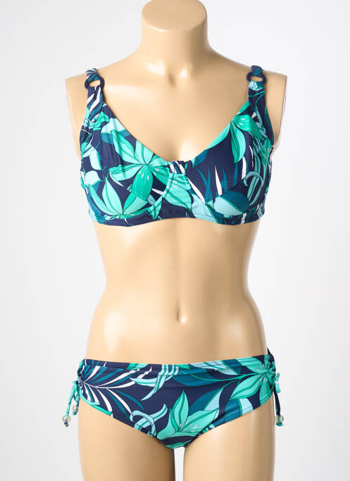 Maillot de bain 2 pièces stretch haut soutien-gorge emboitant vert REGLISSE femme