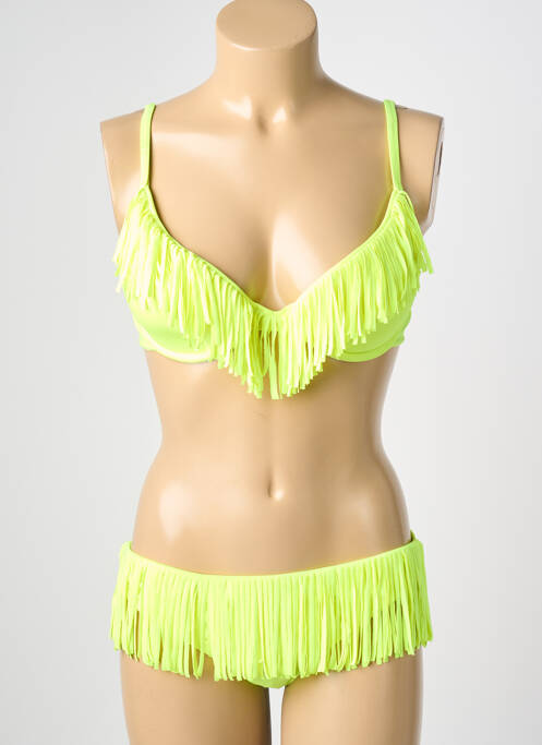 Maillot de bain 2 pièces stretch haut soutien-gorge moulé jaune REGLISSE femme