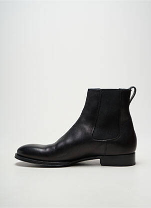 Bottines/boots tissage satiné talon bas noir PAUL SMITH homme