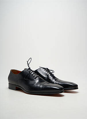 Derbies tissage satiné talon bas noir SANTONI homme