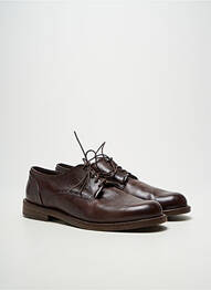 Derbies tissage satiné talon bas marron DELAVÈ homme