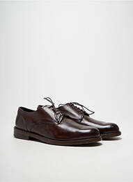 Derbies tissage satiné talon bas marron DELAVÈ homme
