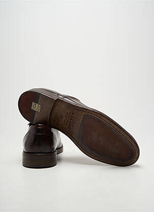 Derbies tissage satiné talon bas marron DELAVÈ homme