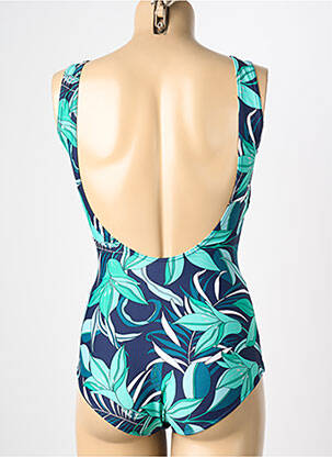 Maillot de bain 1 pièce effet matière satinée haut soutien-gorge balconnet bleu REGLISSE femme