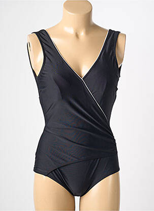 Maillot de bain 1 pièce effet matière satinée haut soutien-gorge moulé noir REGLISSE femme