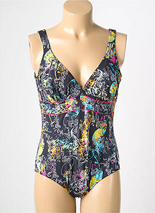 Maillot de bain 1 pièce imprimé fantaisie haut soutien-gorge balconnet noir REGLISSE femme