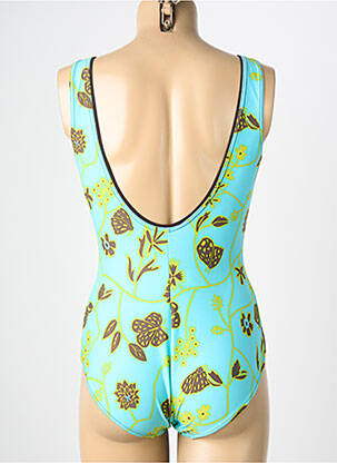 Maillot de bain 1 pièce effet matière satinée haut soutien-gorge balconnet bleu REGLISSE femme