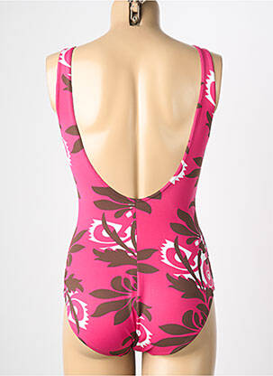 Maillot de bain 1 pièce effet matière satinée haut soutien-gorge balconnet rose REGLISSE femme