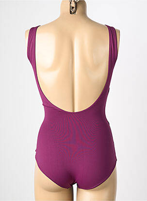 Maillot de bain 1 pièce effet matière satinée haut soutien-gorge balconnet violet REGLISSE femme