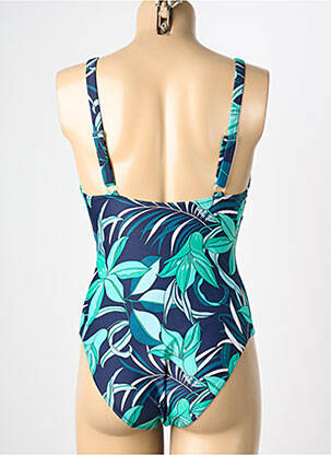 Maillot de bain 1 pièce effet matière satinée haut soutien-gorge balconnet bleu REGLISSE femme