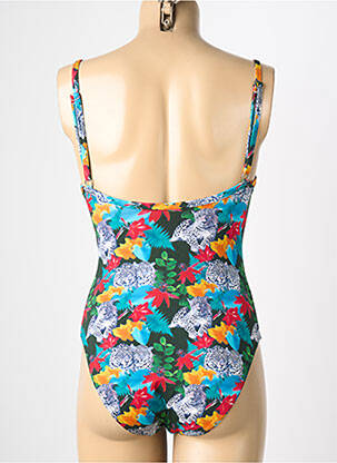 Maillot de bain 1 pièce effet matière satinée haut soutien-gorge push-up bleu REGLISSE femme