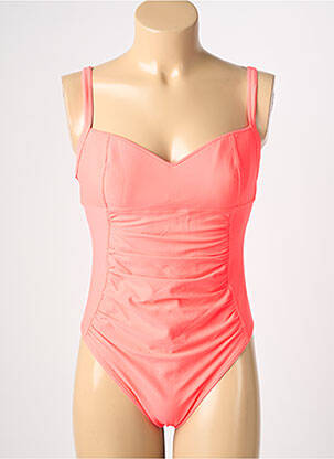 Maillot de bain 1 pièce effet matière satinée haut soutien-gorge moulé orange REGLISSE femme