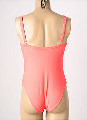 Maillot de bain 1 pièce effet matière satinée haut soutien-gorge moulé orange REGLISSE femme