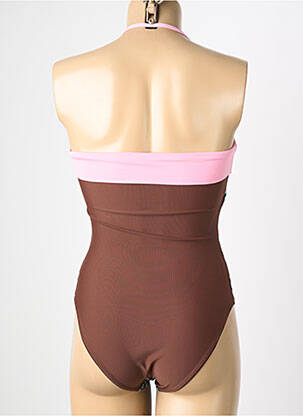 Maillot de bain 1 pièce bretelles élastiquées amovibles haut bandeau marron REGLISSE femme
