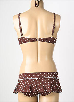 Maillot de bain 2 pièces stretch haut soutien-gorge push-up marron REGLISSE femme