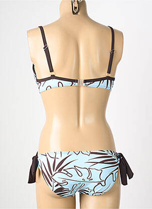 Maillot de bain 2 pièces stretch haut soutien-gorge push-up bleu REGLISSE femme