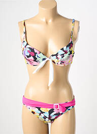 Maillot de bain 2 pièces stretch haut soutien-gorge push-up rose REGLISSE femme