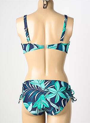 Maillot de bain 2 pièces stretch haut soutien-gorge balconnet bleu REGLISSE femme