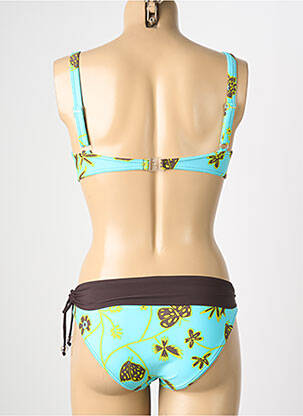 Maillot de bain 2 pièces stretch haut soutien-gorge balconnet bleu REGLISSE femme
