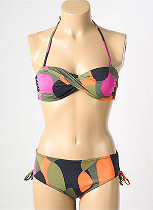 Maillot de bain 2 pièces stretch haut bandeau vert REGLISSE femme
