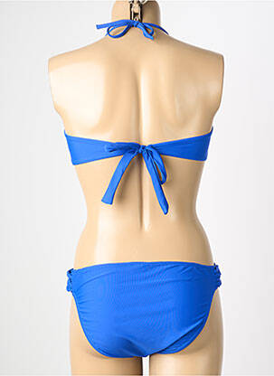 Maillot de bain 2 pièces stretch haut soutien-gorge moulé bleu REGLISSE femme