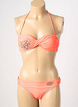 Maillot de bain 2 pièces stretch haut soutien-gorge moulé orange REGLISSE femme
