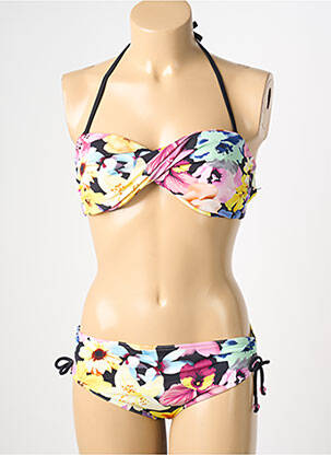 Maillot de bain 2 pièces stretch haut soutien-gorge moulé jaune REGLISSE femme