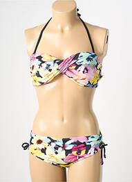 Maillot de bain 2 pièces stretch haut soutien-gorge moulé jaune REGLISSE femme