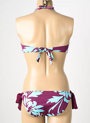 Maillot de bain 2 pièces stretch haut soutien-gorge moulé violet REGLISSE femme